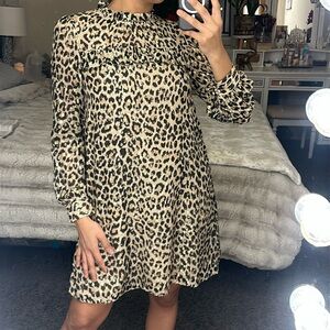 Kate Spade Silk Chiffon Metallic Leopard Dress size 6 used in good condition